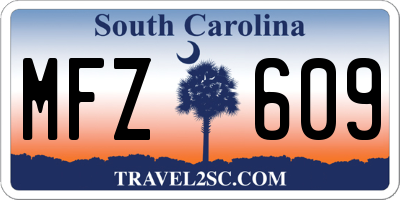 SC license plate MFZ609
