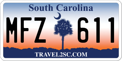 SC license plate MFZ611