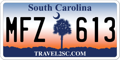 SC license plate MFZ613
