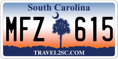 SC license plate MFZ615