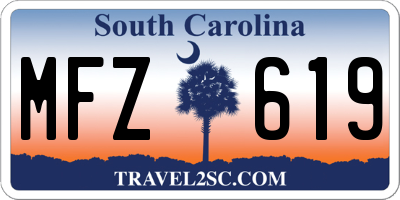 SC license plate MFZ619