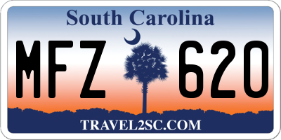SC license plate MFZ620