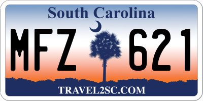 SC license plate MFZ621