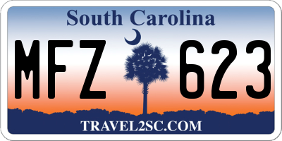 SC license plate MFZ623