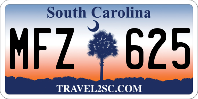 SC license plate MFZ625