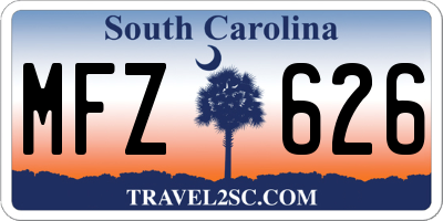 SC license plate MFZ626
