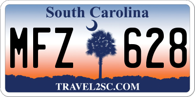 SC license plate MFZ628
