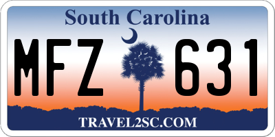 SC license plate MFZ631