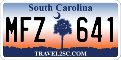 SC license plate MFZ641