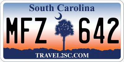 SC license plate MFZ642