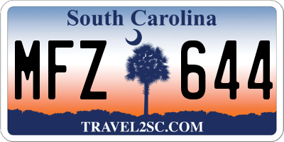 SC license plate MFZ644
