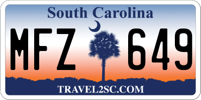 SC license plate MFZ649