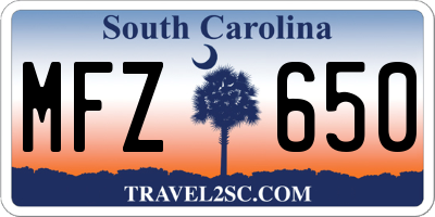 SC license plate MFZ650