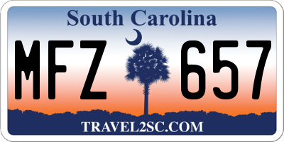 SC license plate MFZ657