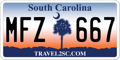 SC license plate MFZ667