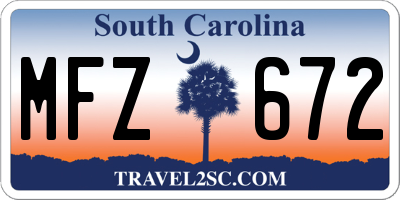 SC license plate MFZ672