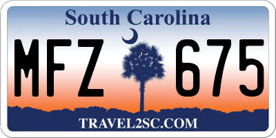 SC license plate MFZ675