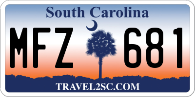SC license plate MFZ681