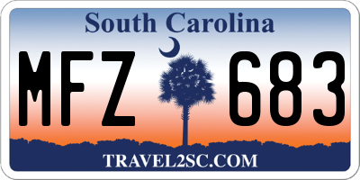 SC license plate MFZ683