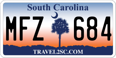 SC license plate MFZ684