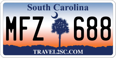 SC license plate MFZ688