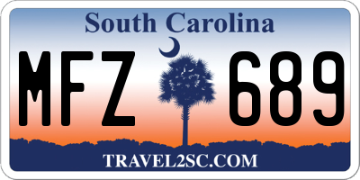 SC license plate MFZ689