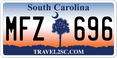 SC license plate MFZ696