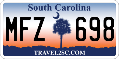 SC license plate MFZ698