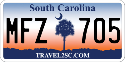 SC license plate MFZ705
