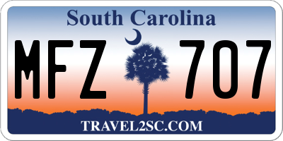 SC license plate MFZ707