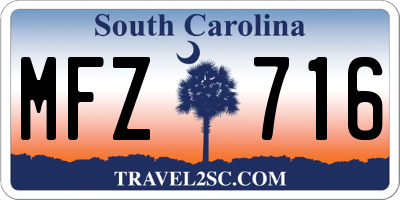 SC license plate MFZ716
