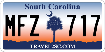 SC license plate MFZ717