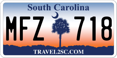 SC license plate MFZ718