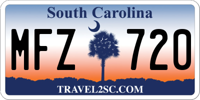 SC license plate MFZ720