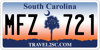 SC license plate MFZ721