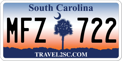 SC license plate MFZ722