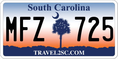 SC license plate MFZ725