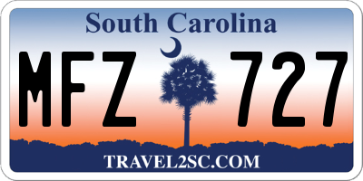 SC license plate MFZ727