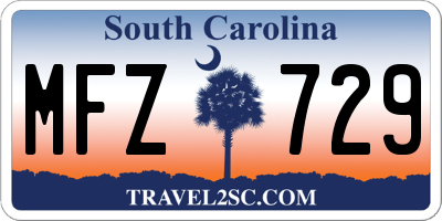 SC license plate MFZ729