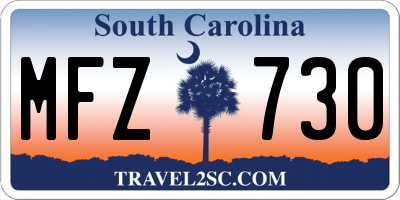 SC license plate MFZ730