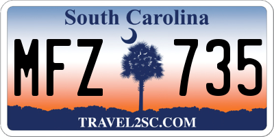 SC license plate MFZ735
