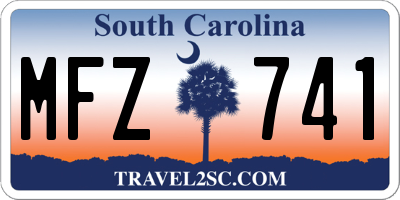 SC license plate MFZ741