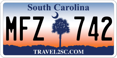 SC license plate MFZ742
