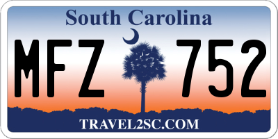 SC license plate MFZ752