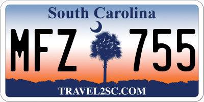 SC license plate MFZ755