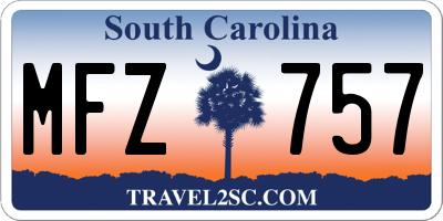 SC license plate MFZ757