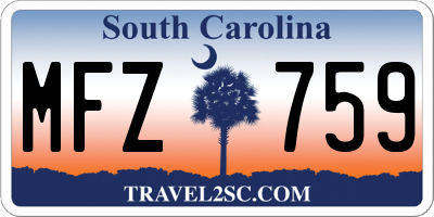 SC license plate MFZ759