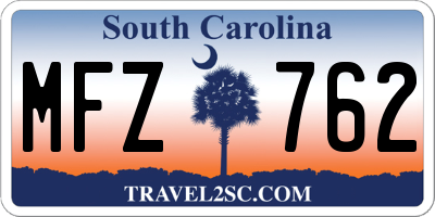 SC license plate MFZ762
