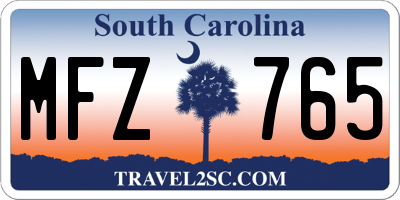 SC license plate MFZ765