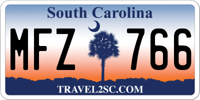 SC license plate MFZ766